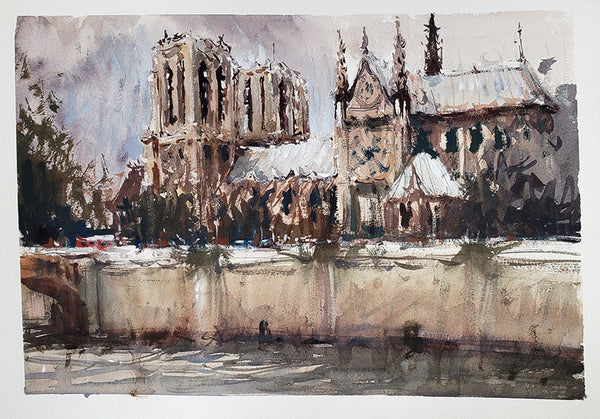 Notre Dame Cathedral II - Watercolour
