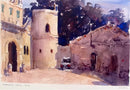 SOLD - Sicilian Castle - watercolour Painting - Marco Bucci Art Store